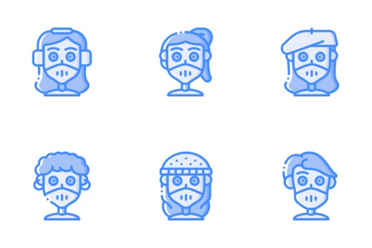 Face Mask Avatars Icons