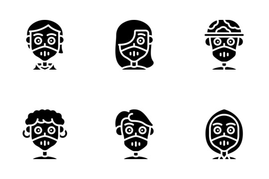 Face Mask Avatars Icons